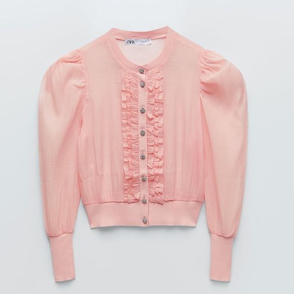 Zara Pink Ruffled Sweater - Picture 5 of 7